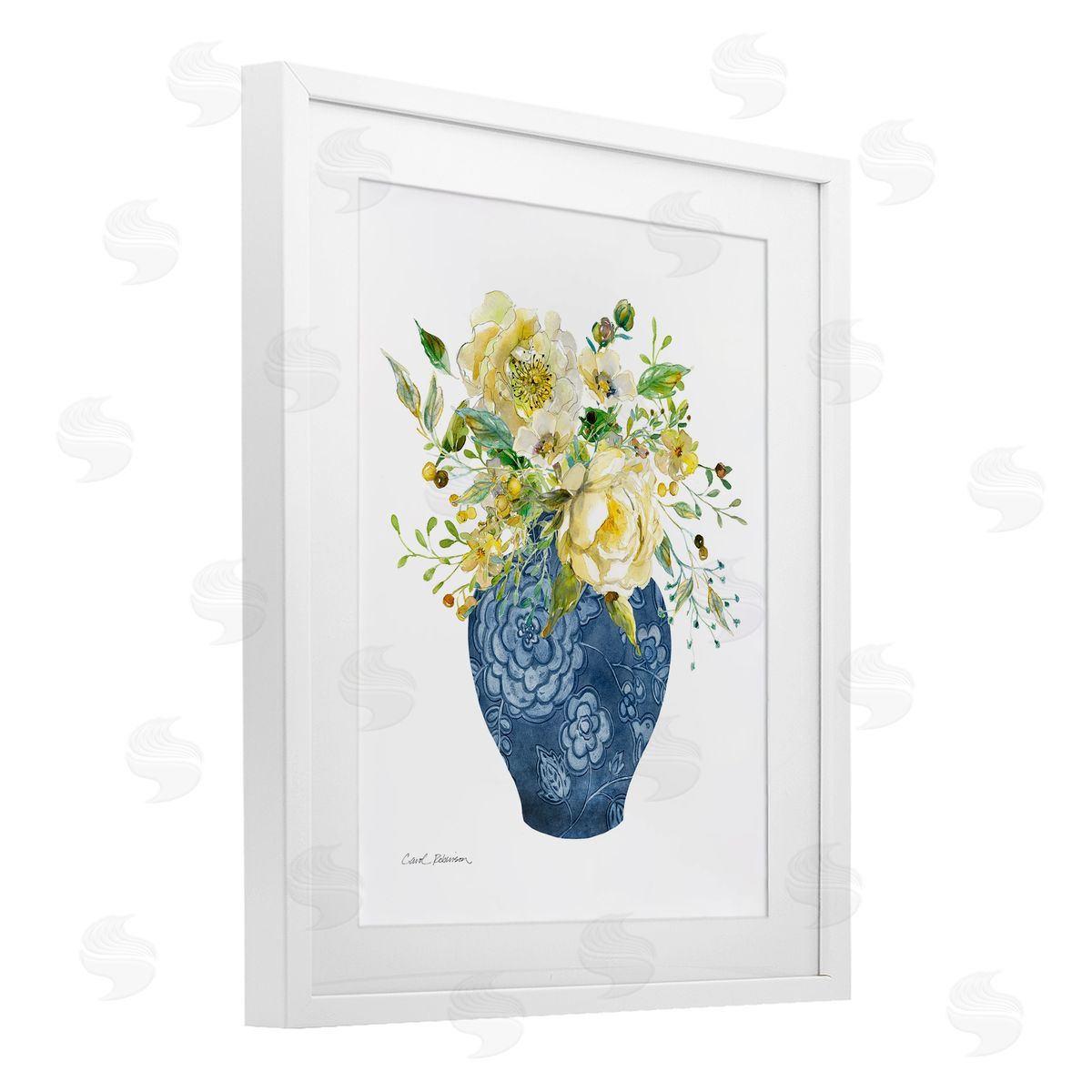 Carol Robinson Sunny Chinoiserie Yellow Florals Canvas Wall Art Print