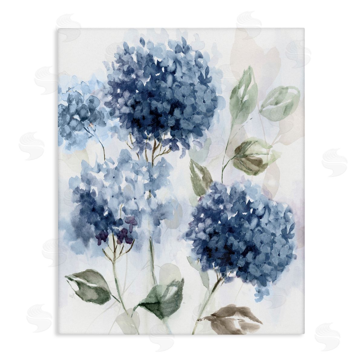 Nan Blue Hydrangea Breeze Canvas Wall Art Print