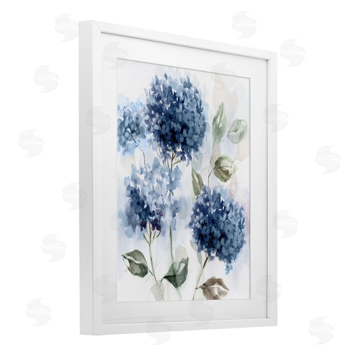Nan Blue Hydrangea Breeze Canvas Wall Art Print