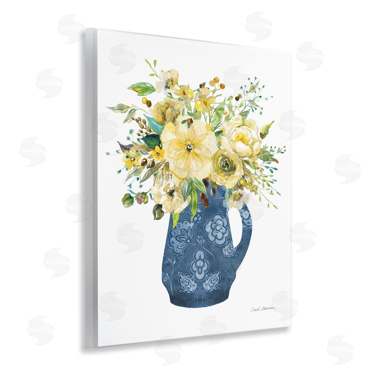 Carol Robinson Sunny Chinoiserie Yellow Bouquet Canvas Wall Art Print