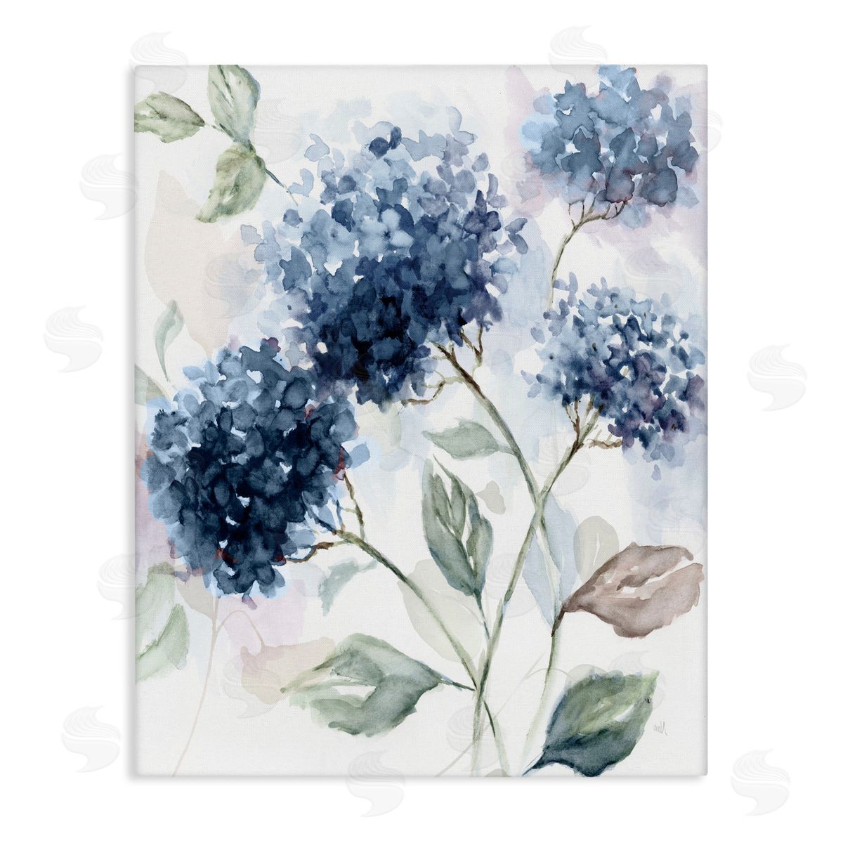 Nan Soft Hydrangea Breeze Canvas Wall Art Print
