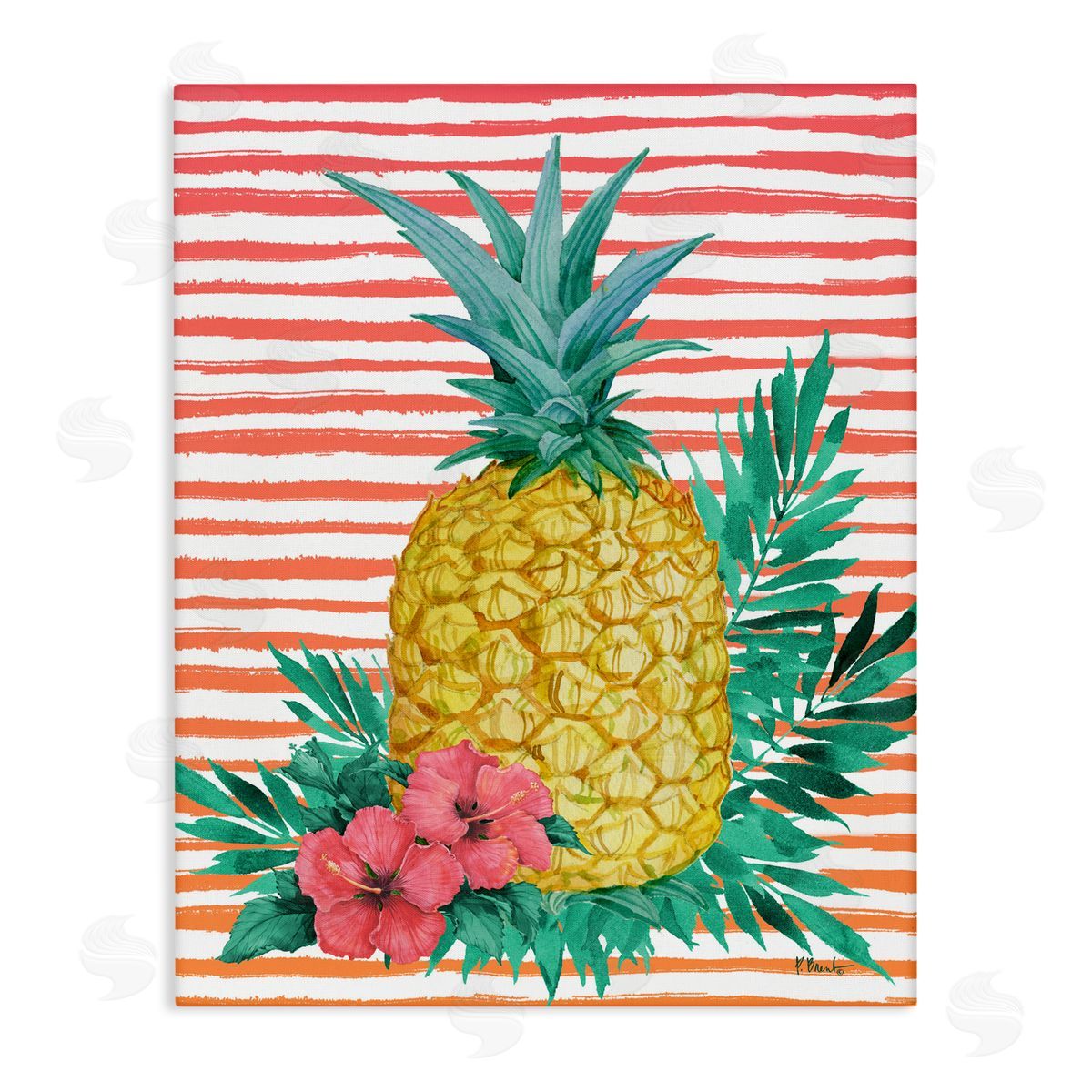 Paul Brent Tropical Bright Pineapple Canvas Wall Art Print