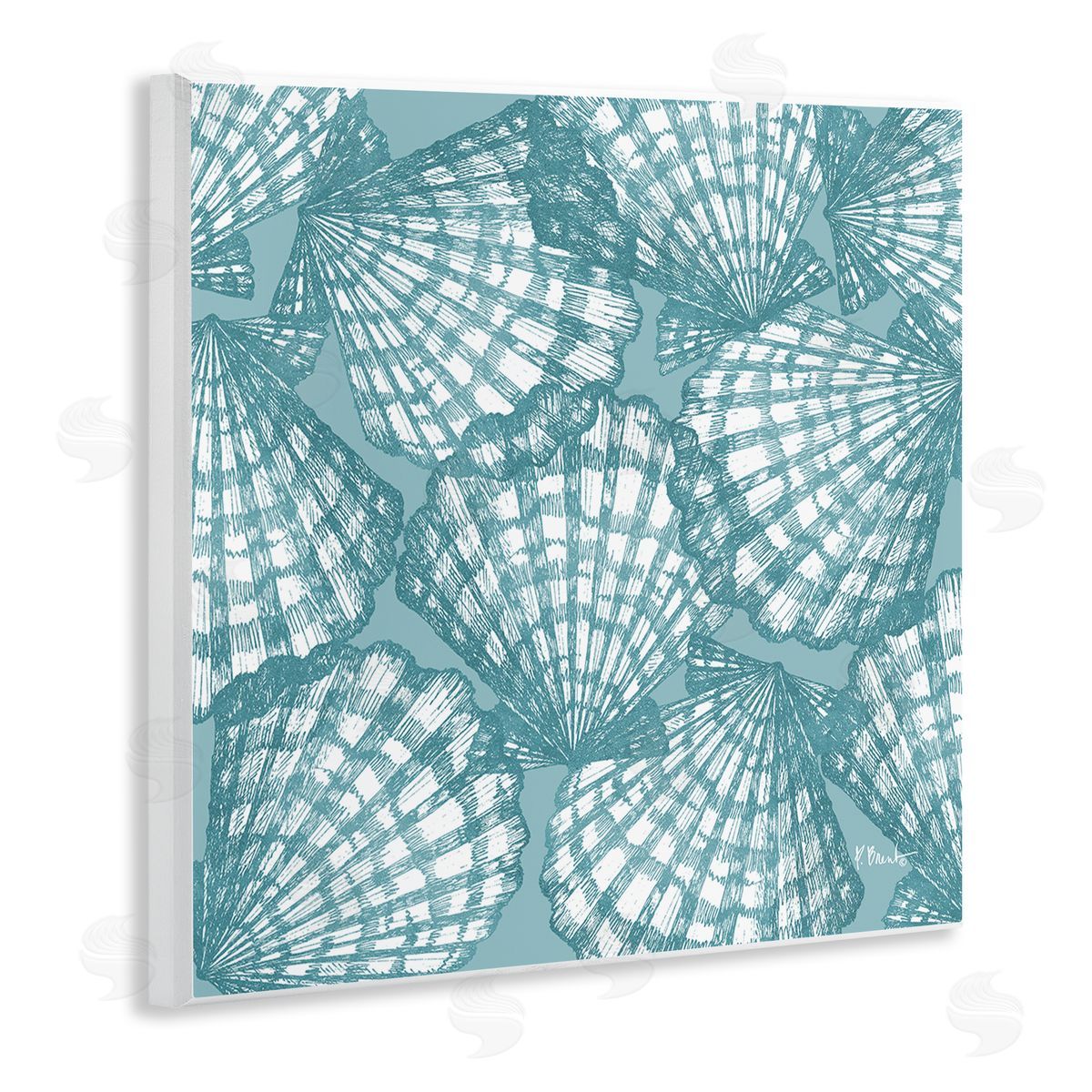 Paul Brent Tropez Striped Seashells Canvas Wall Art Print