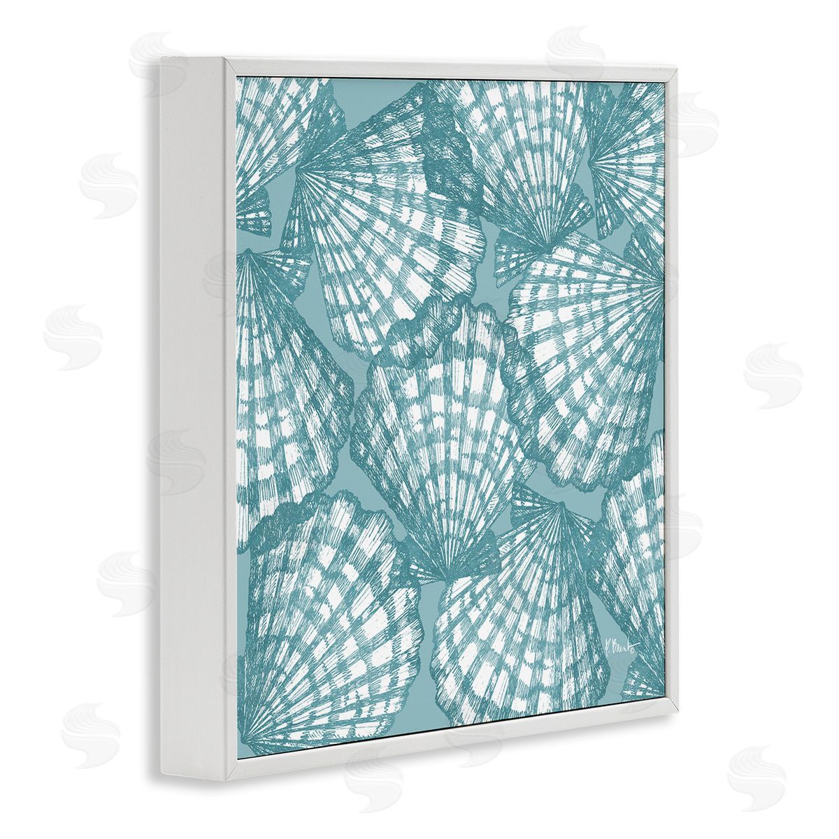 Paul Brent Tropez Striped Seashells Canvas Wall Art Print