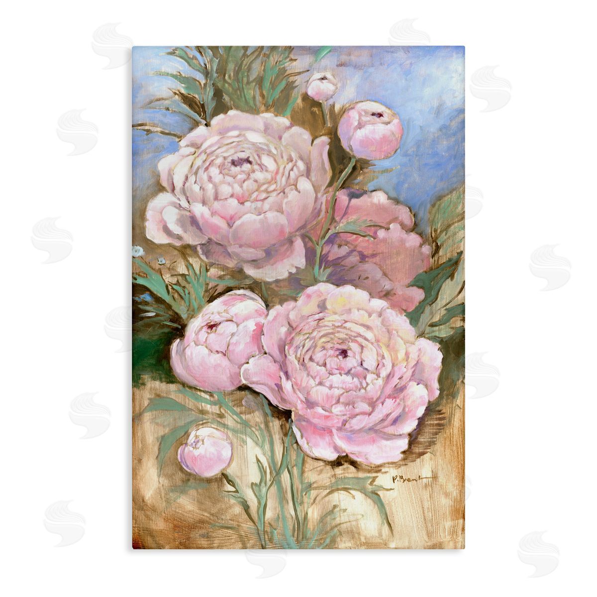 Paul Brent Impressions Of Peonies Canvas Wall Art Print