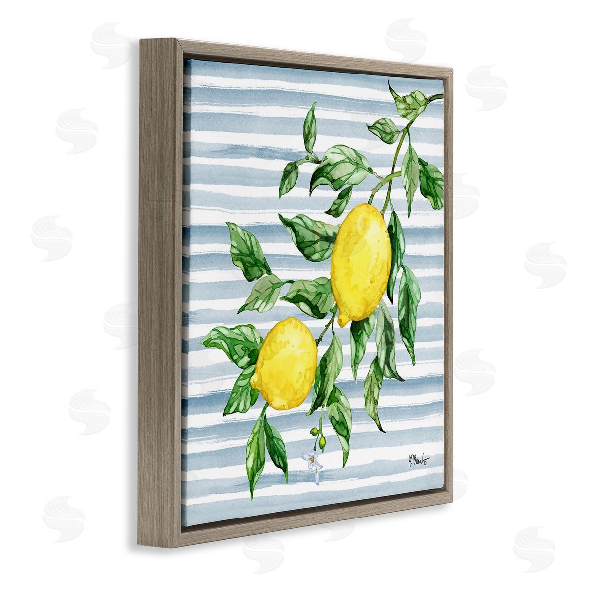 Paul Brent Juicy Lemon Vine on Blue Canvas Wall Art Print