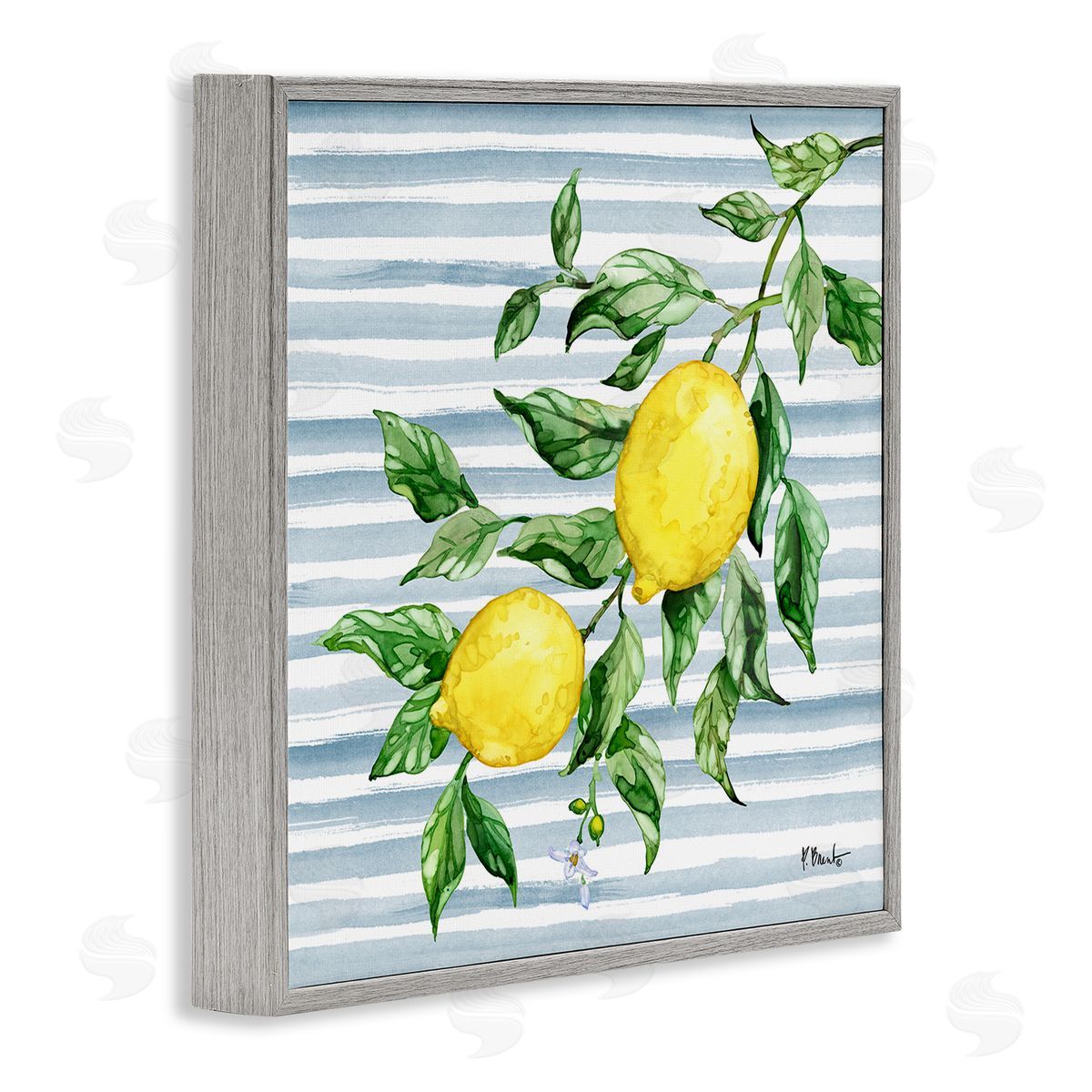 Paul Brent Juicy Lemon Vine on Blue Canvas Wall Art Print