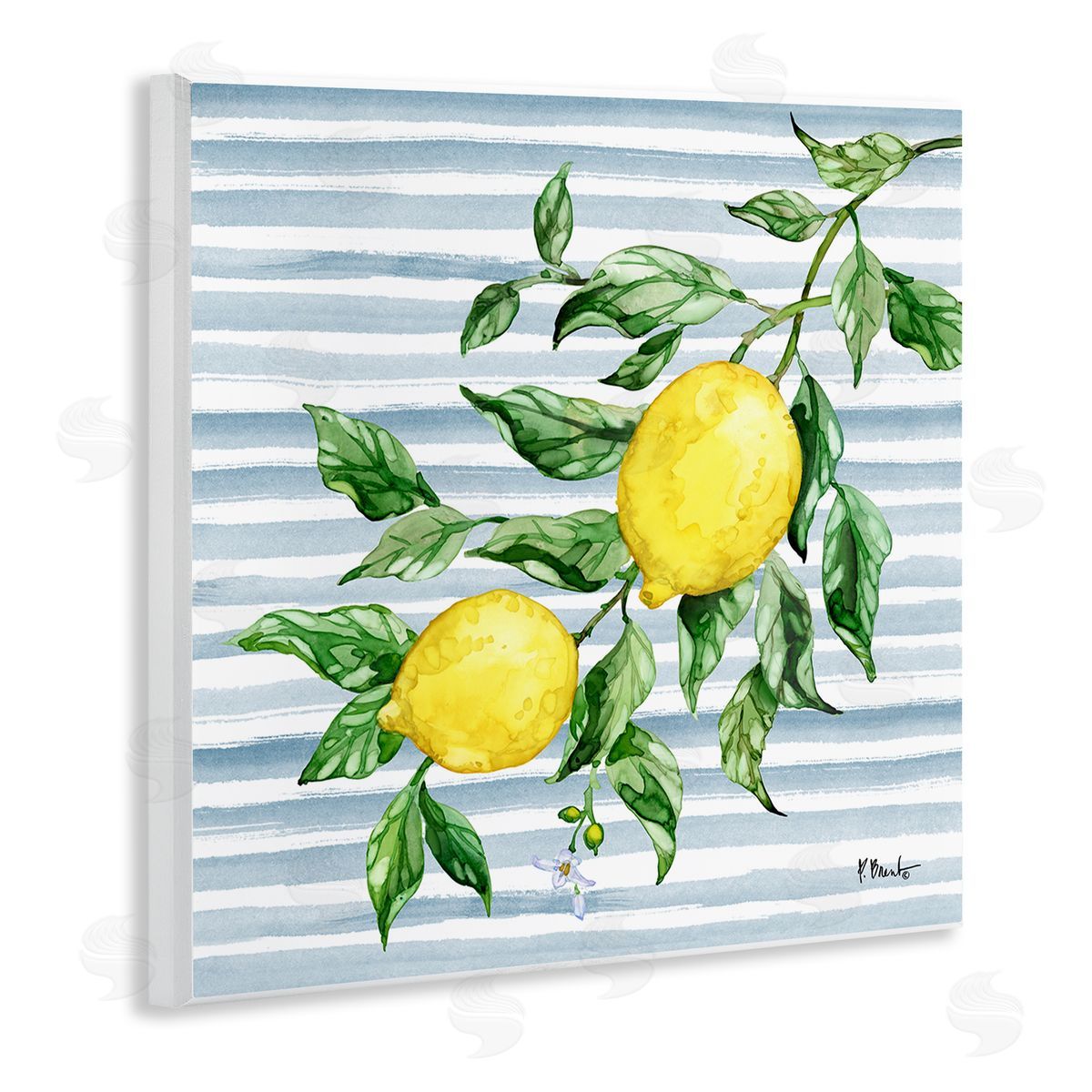 Paul Brent Juicy Lemon Vine on Blue Canvas Wall Art Print