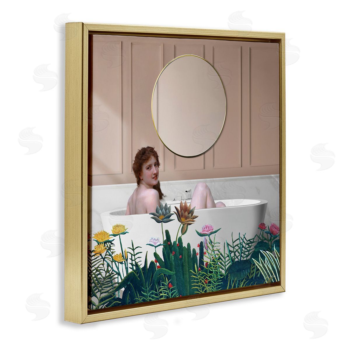 Seven Trees Design Vintage Lady in Bath Canvas Wall Art Print