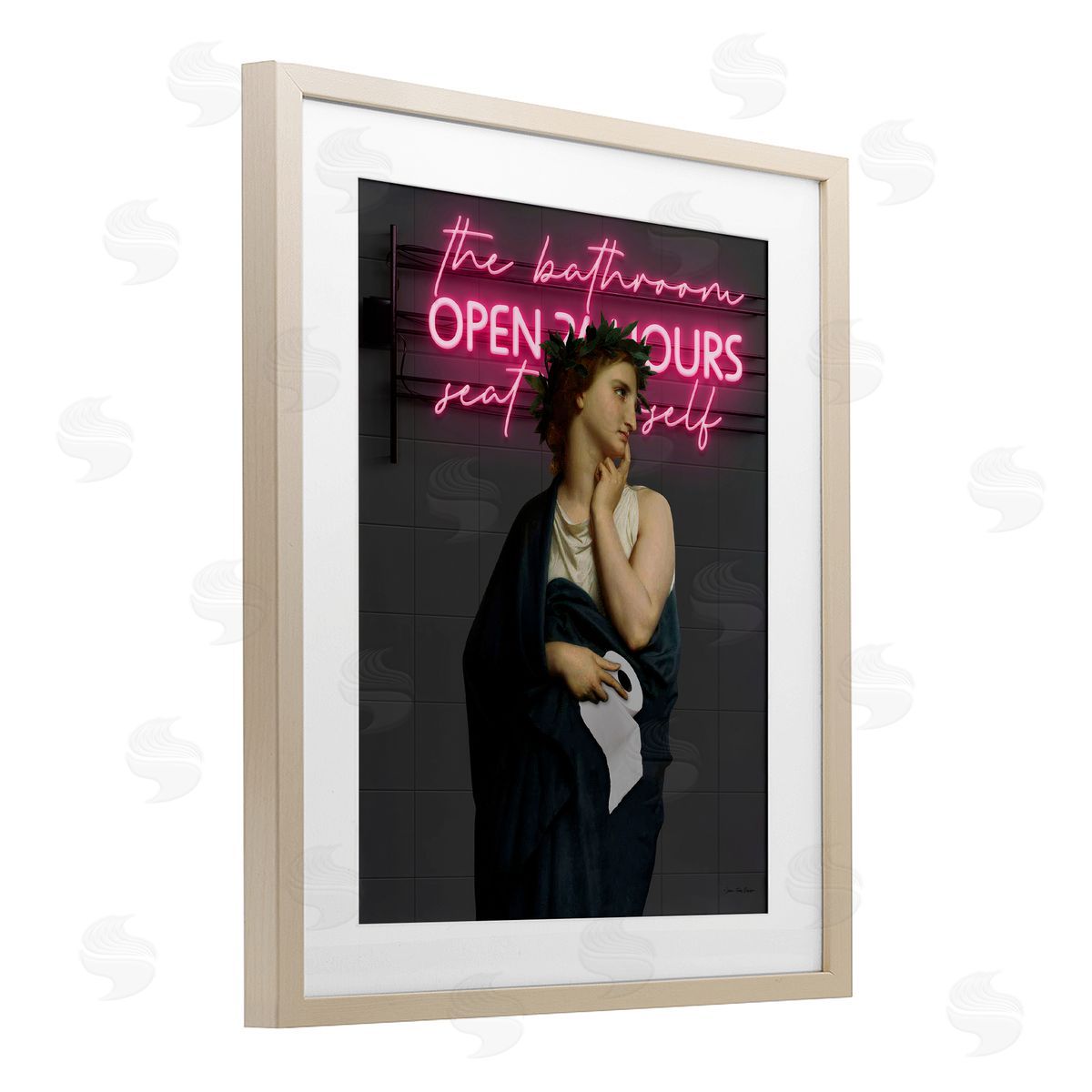 Seven Trees Design Classical Lady at Bathroom Canvas Wall Art Print