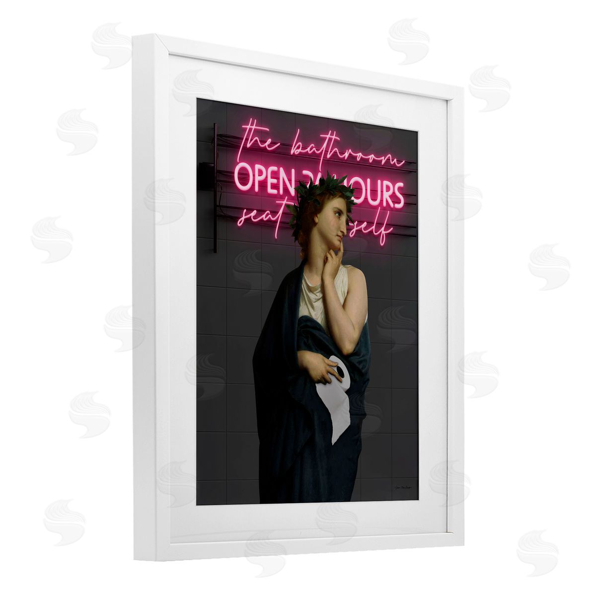 Seven Trees Design Classical Lady at Bathroom Canvas Wall Art Print