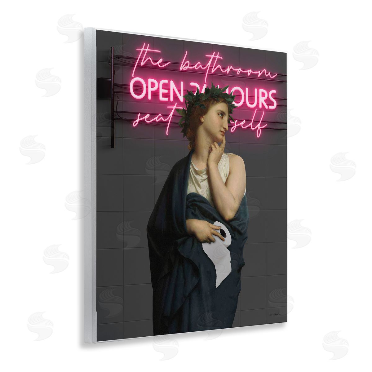 Seven Trees Design Classical Lady at Bathroom Canvas Wall Art Print