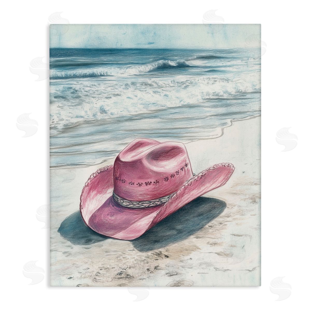 Heidi Kuntz Cowgirl Hat on Beach Canvas Wall Art Print