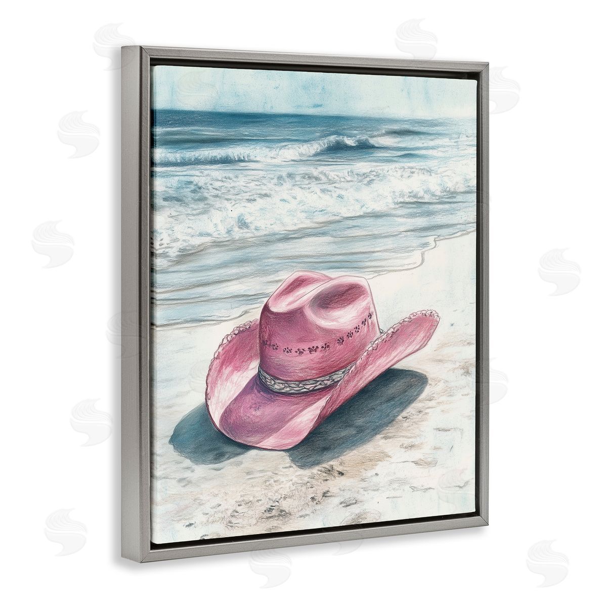 Heidi Kuntz Cowgirl Hat on Beach Canvas Wall Art Print