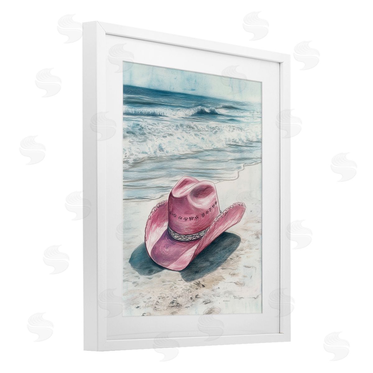 Heidi Kuntz Cowgirl Hat on Beach Canvas Wall Art Print