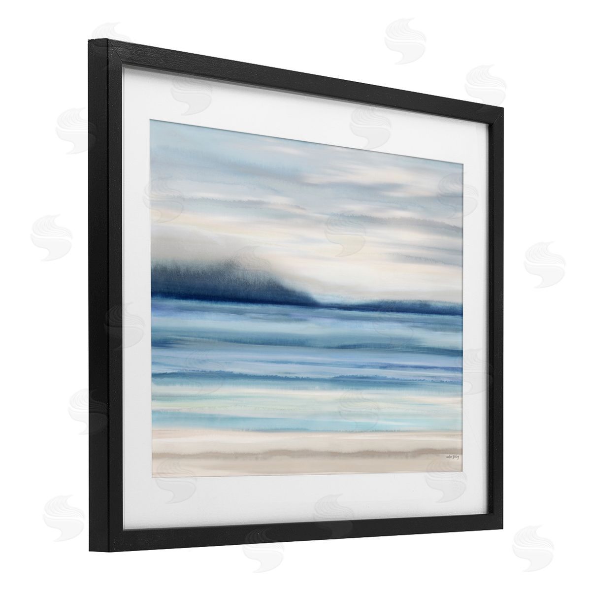 Amber Sterling Soothing Abstract Horizon Canvas Wall Art Print