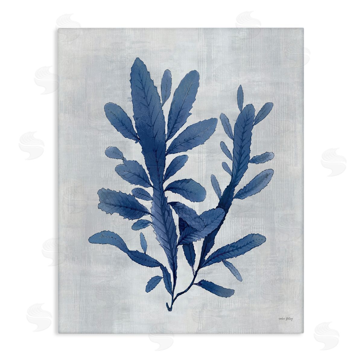 Amber Sterling Blue Sea Algae Canvas Wall Art Print