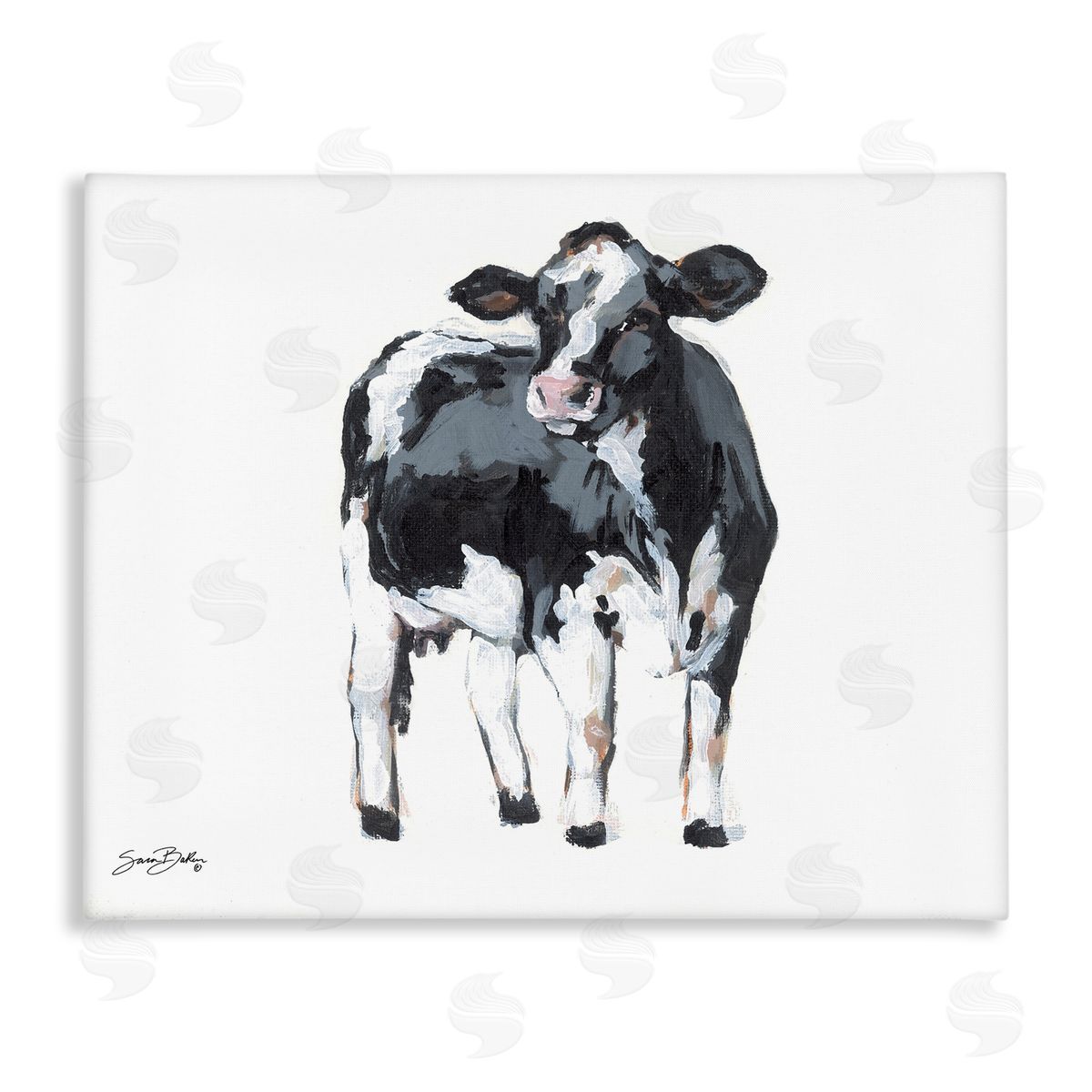 Sara Baker Dairy Cow Gazing Canvas Wall Art Print