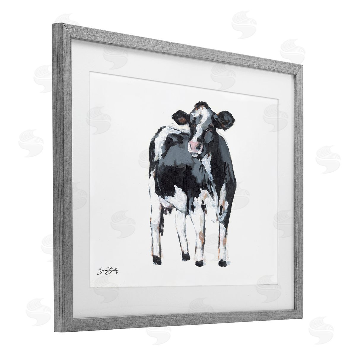 Sara Baker Dairy Cow Gazing Canvas Wall Art Print