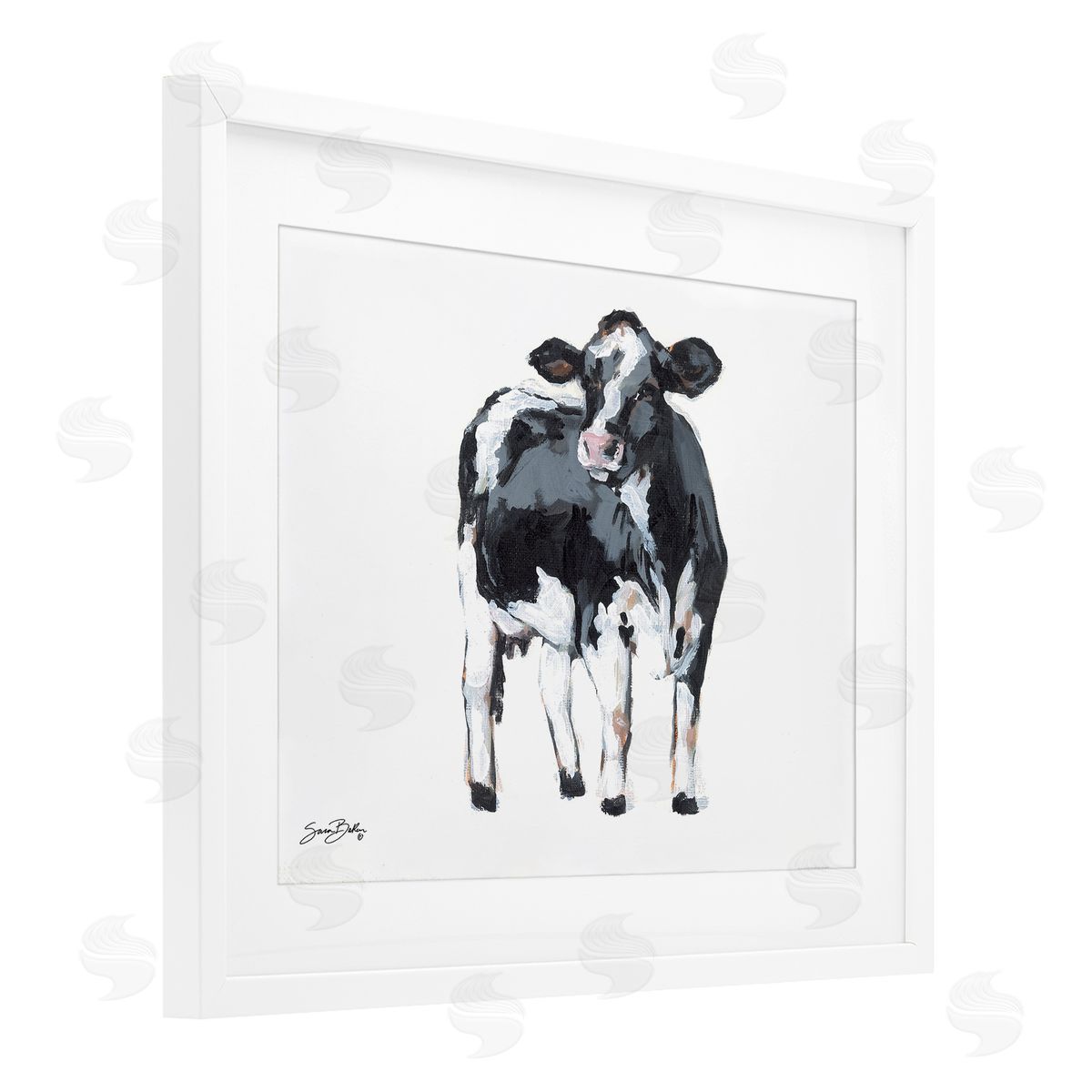 Sara Baker Dairy Cow Gazing Canvas Wall Art Print