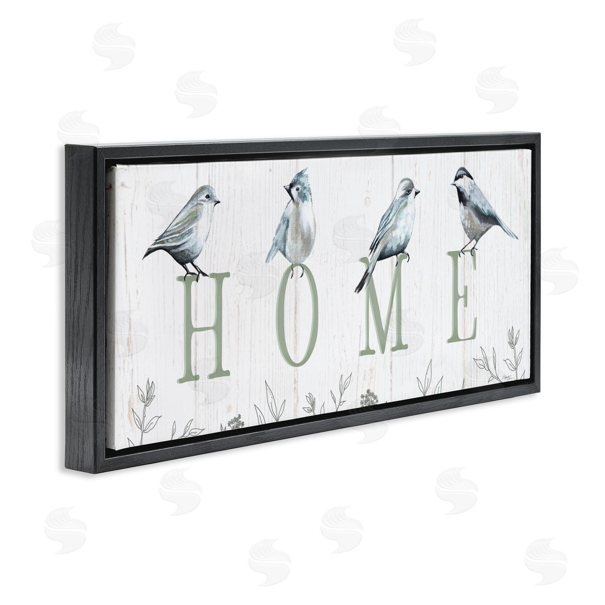 Elizabeth Tyndall Birds Perched Home Letters Canvas Wall Art Print