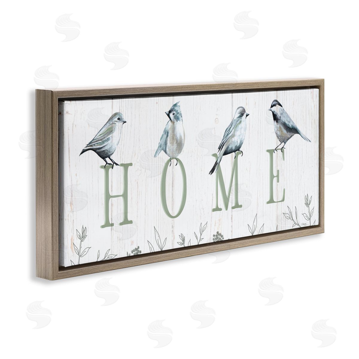 Elizabeth Tyndall Birds Perched Home Letters Canvas Wall Art Print