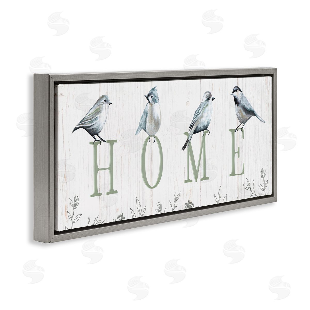 Elizabeth Tyndall Birds Perched Home Letters Canvas Wall Art Print