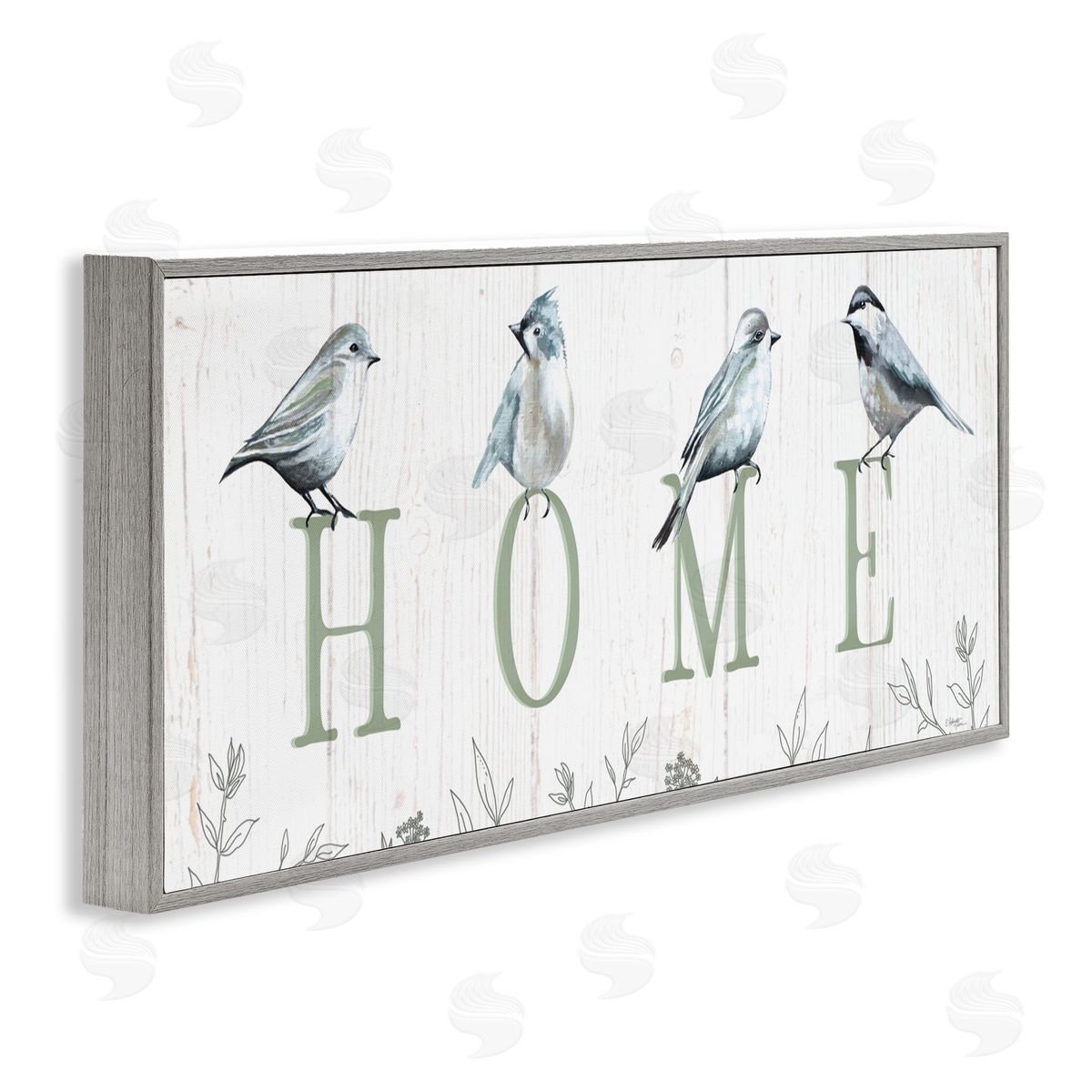 Elizabeth Tyndall Birds Perched Home Letters Canvas Wall Art Print