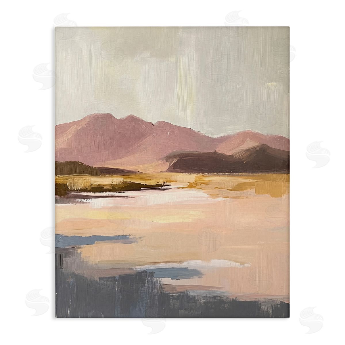 Heidi Kuntz Desert Mountain Sunrise Painting Canvas Wall Art Print