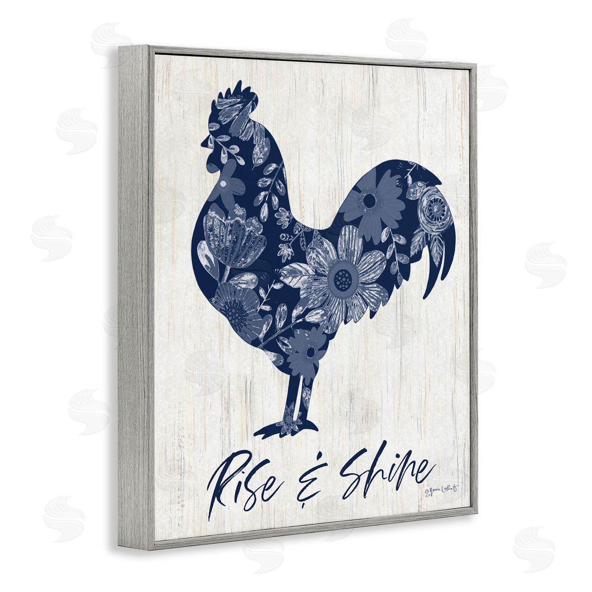 Annie LaPoint Floral Rise &Shine Rooster Canvas Wall Art Print