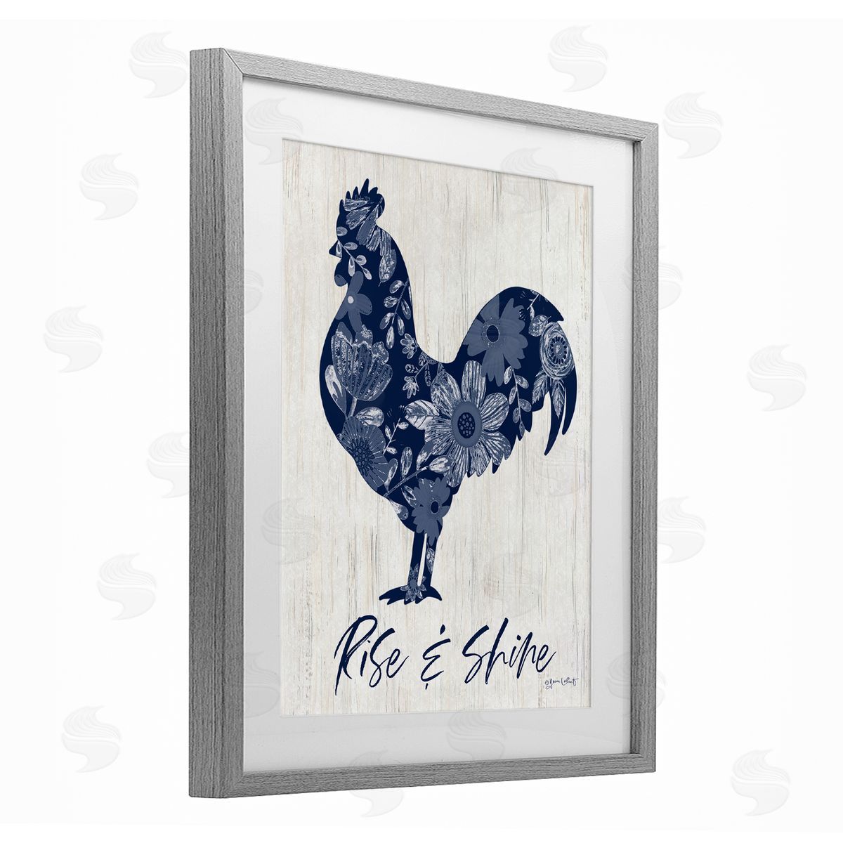 Annie LaPoint Floral Rise &Shine Rooster Canvas Wall Art Print