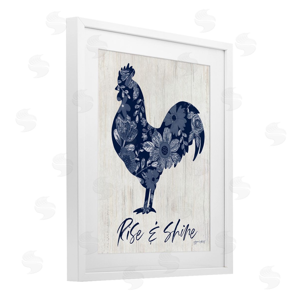 Annie LaPoint Floral Rise &Shine Rooster Canvas Wall Art Print