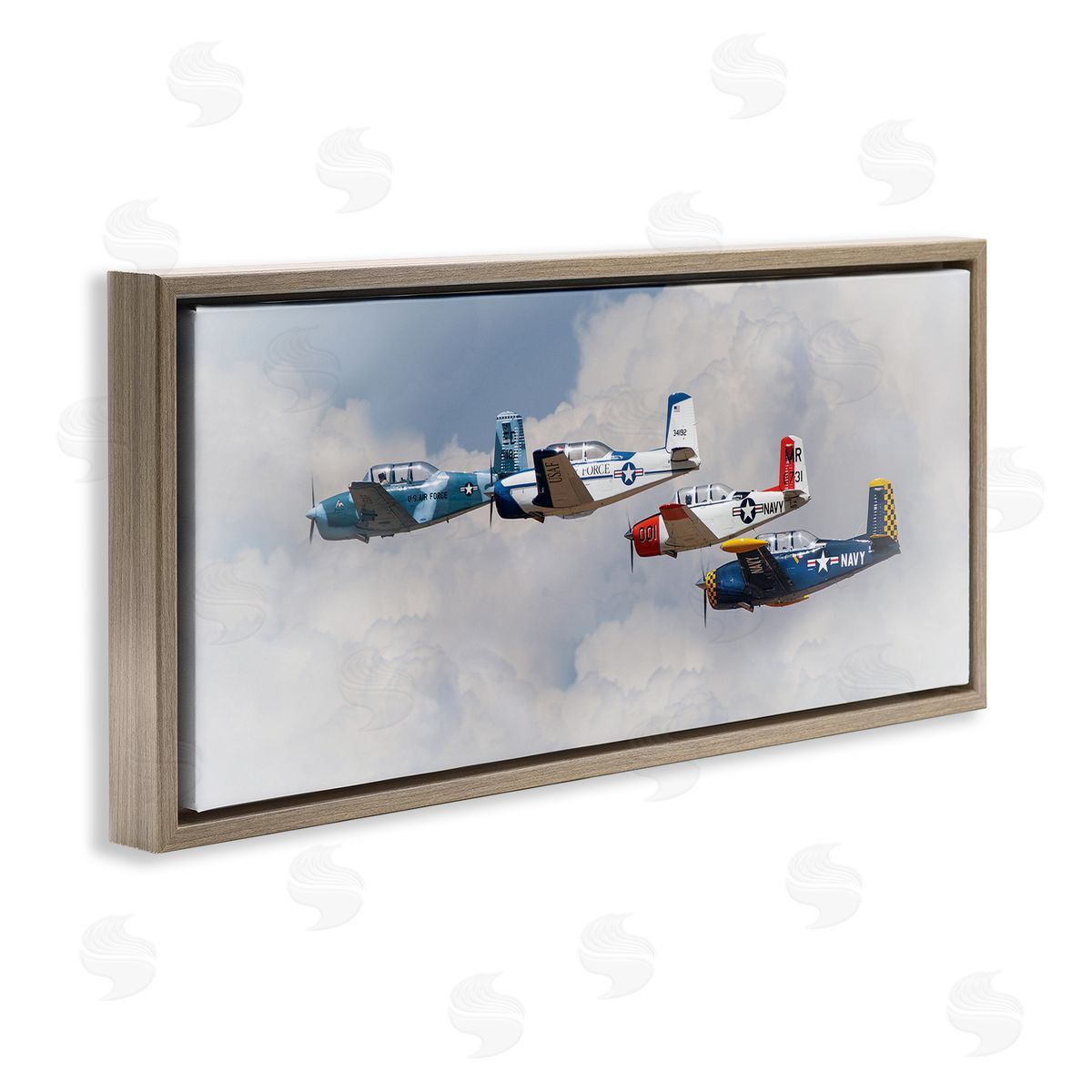 JG Studios Vintage USA Airplanes Canvas Wall Art Print