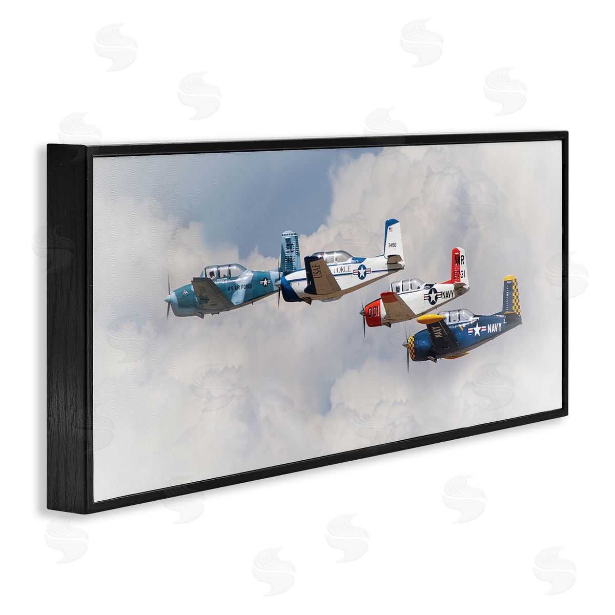 JG Studios Vintage USA Airplanes Canvas Wall Art Print