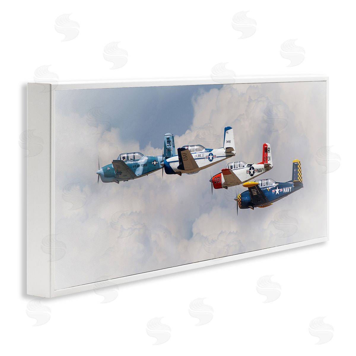 JG Studios Vintage USA Airplanes Canvas Wall Art Print