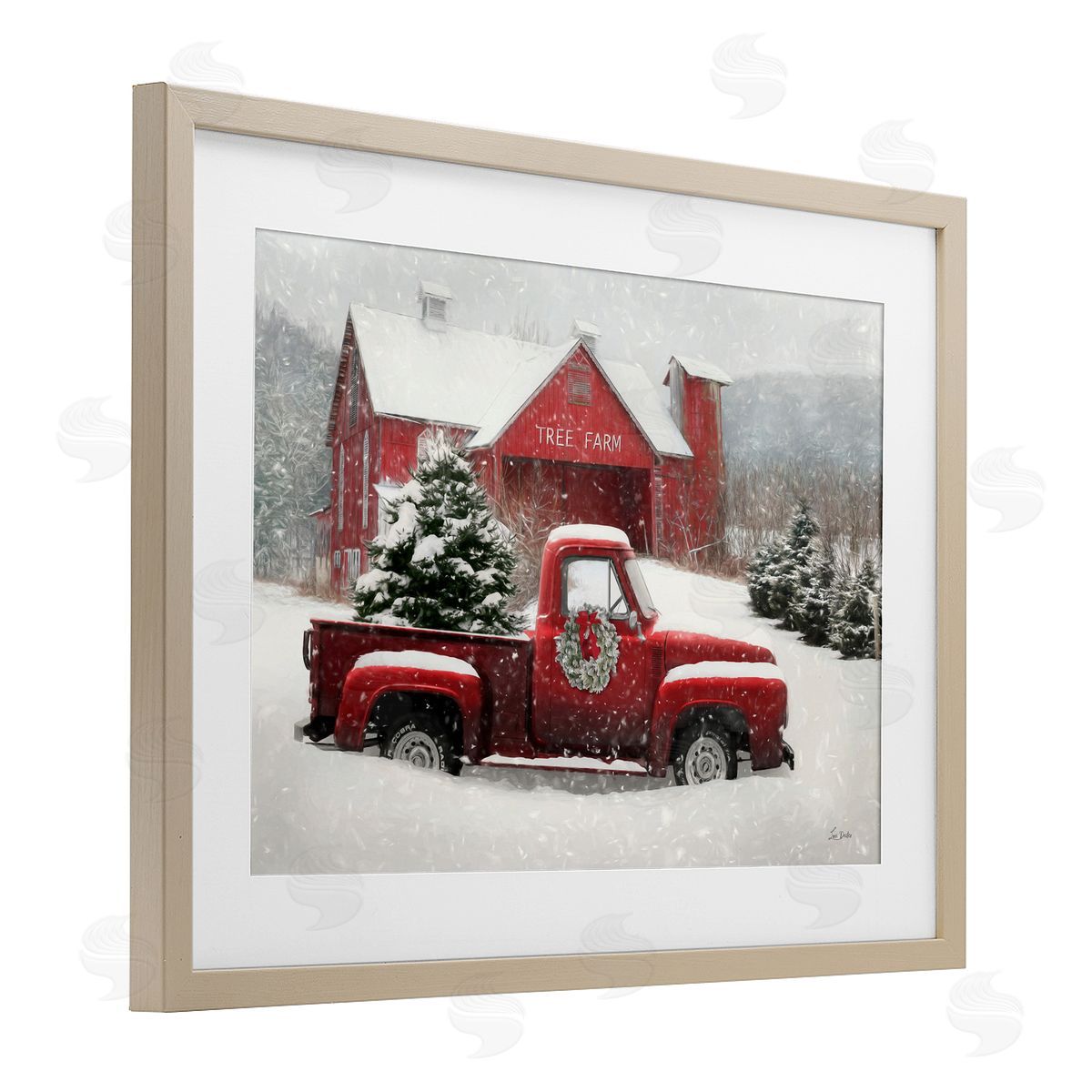 Lori Deiter Festive Tree Farm Pickup Canvas Wall Art Print
