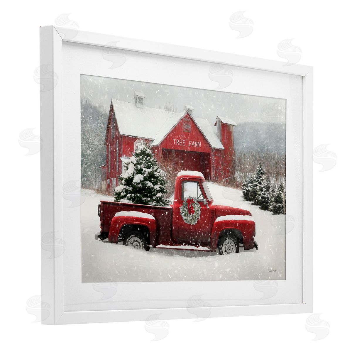 Lori Deiter Festive Tree Farm Pickup Canvas Wall Art Print