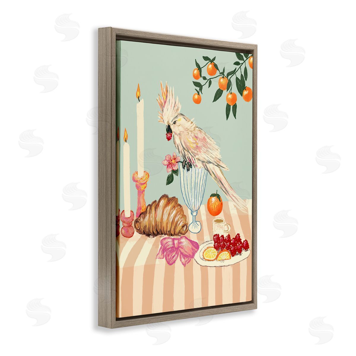 Florentina Dolci Breakfast With Cockatiel Bird Canvas Wall Art Print
