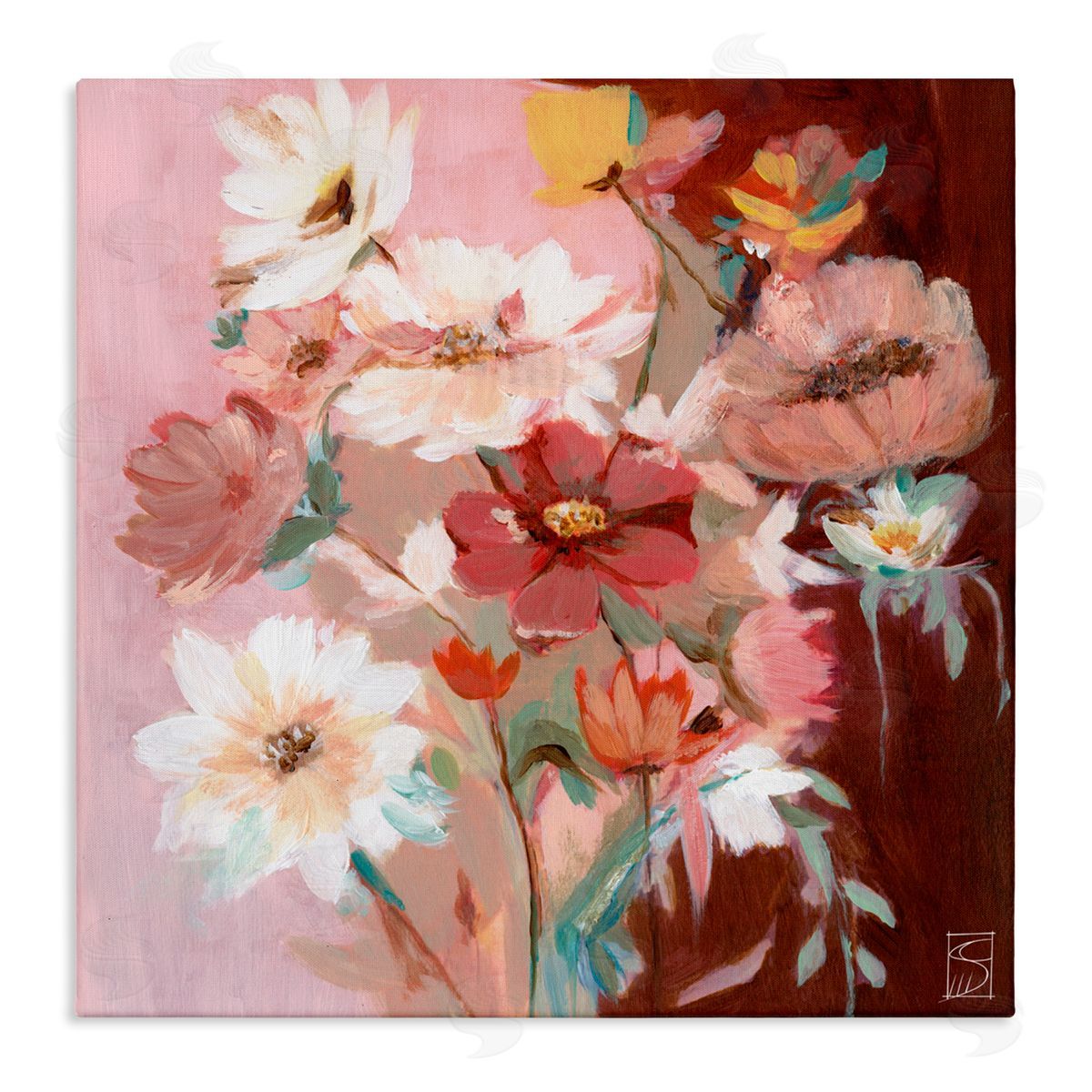 Sara Culpepper Rosy Warm Bouquet Canvas Wall Art Print
