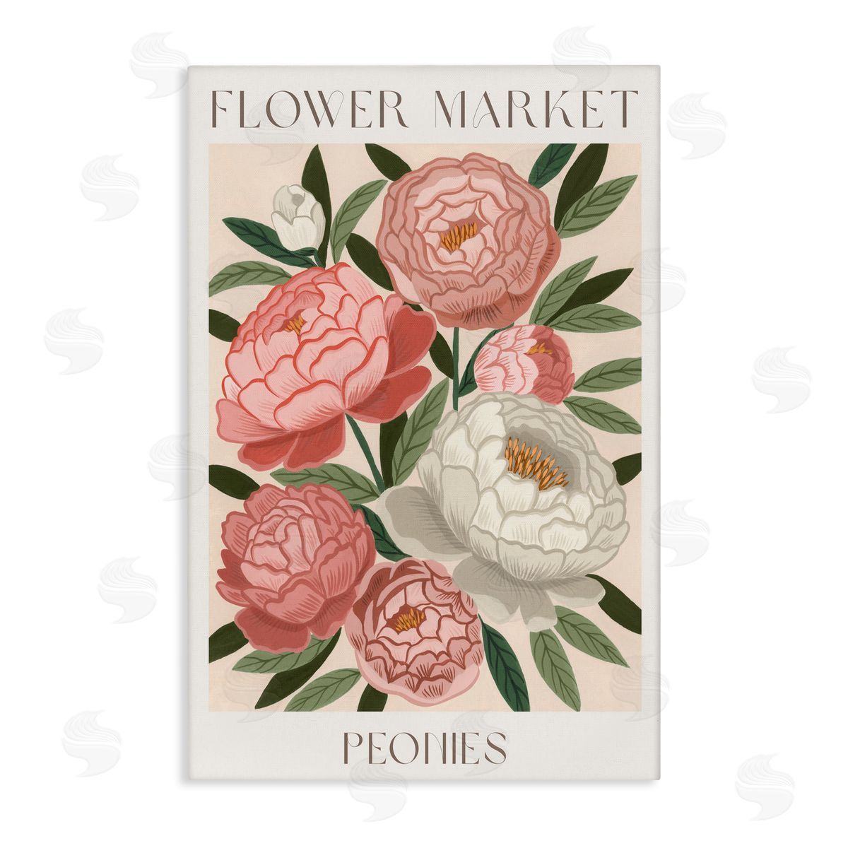 Courtney Haley Flower Market Peonies Canvas Wall Art Print
