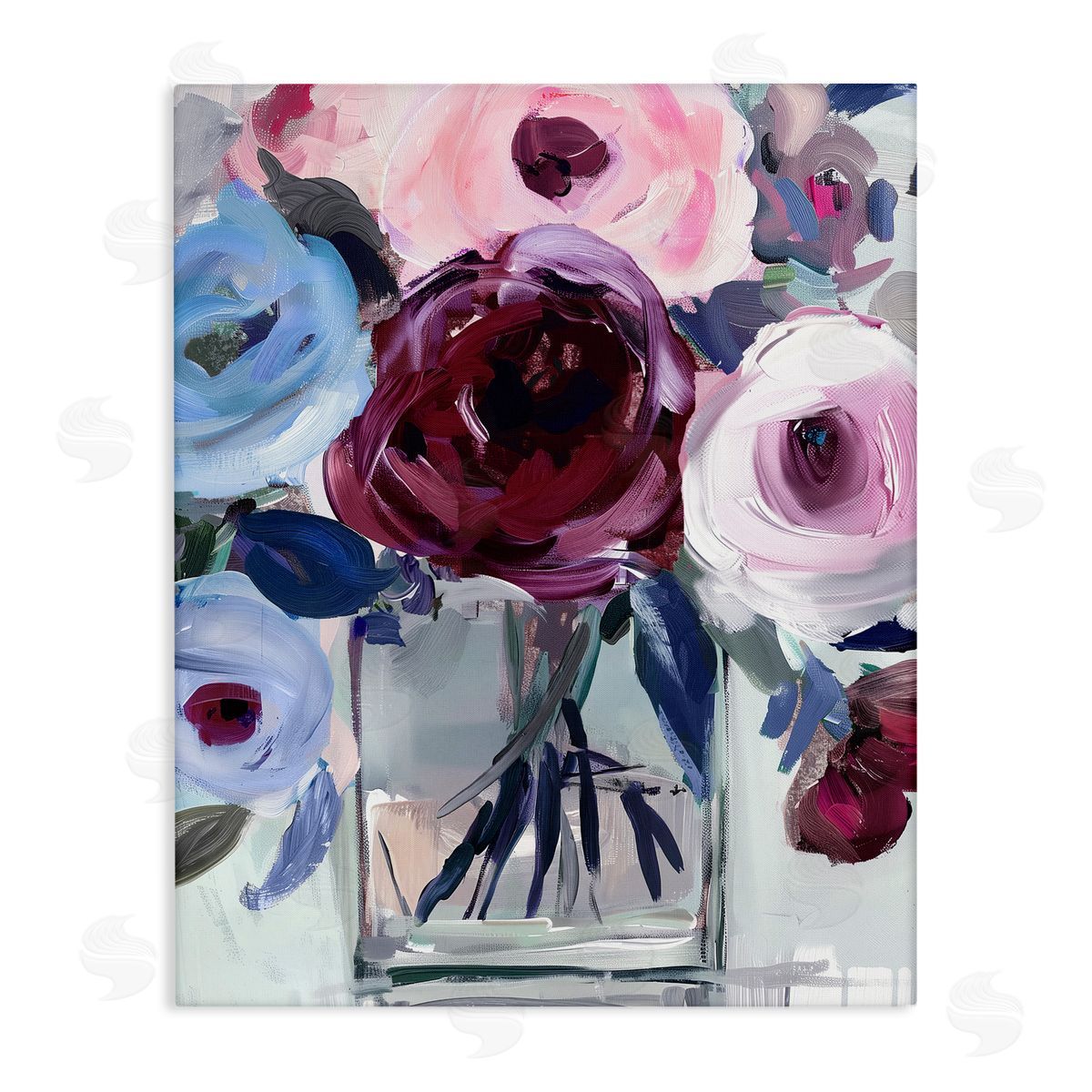 Annabelle Hall Wine & Wedgewood Bouquet Canvas Wall Art Print