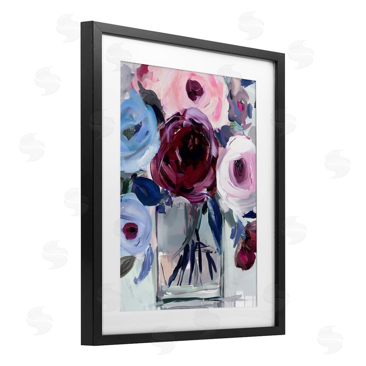 Annabelle Hall Wine & Wedgewood Bouquet Canvas Wall Art Print