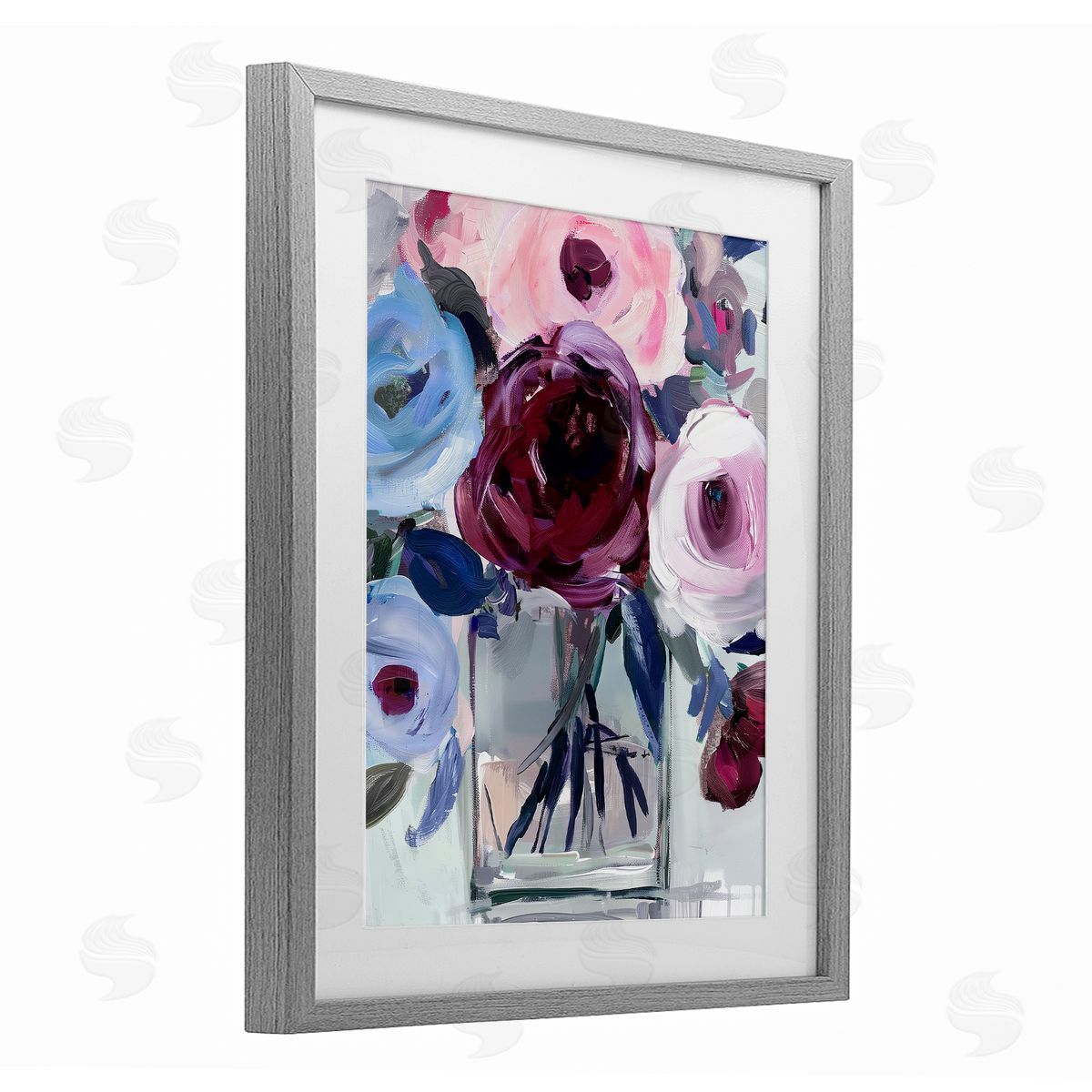Annabelle Hall Wine & Wedgewood Bouquet Canvas Wall Art Print