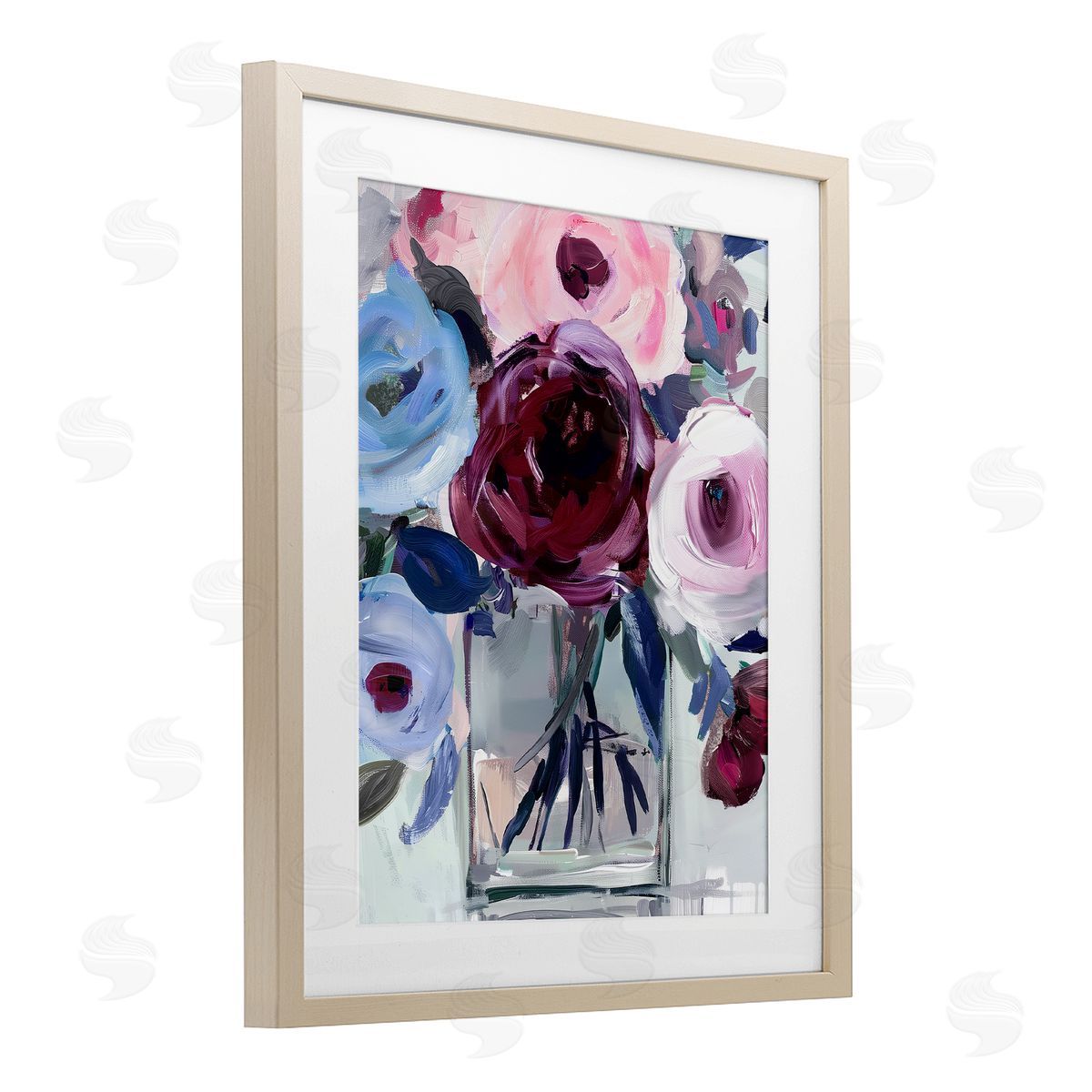 Annabelle Hall Wine & Wedgewood Bouquet Canvas Wall Art Print
