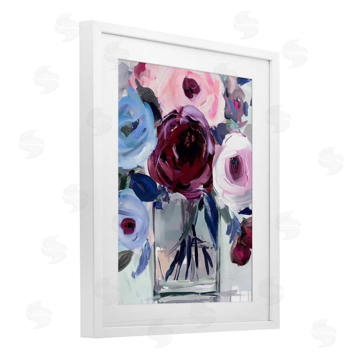 Annabelle Hall Wine & Wedgewood Bouquet Canvas Wall Art Print