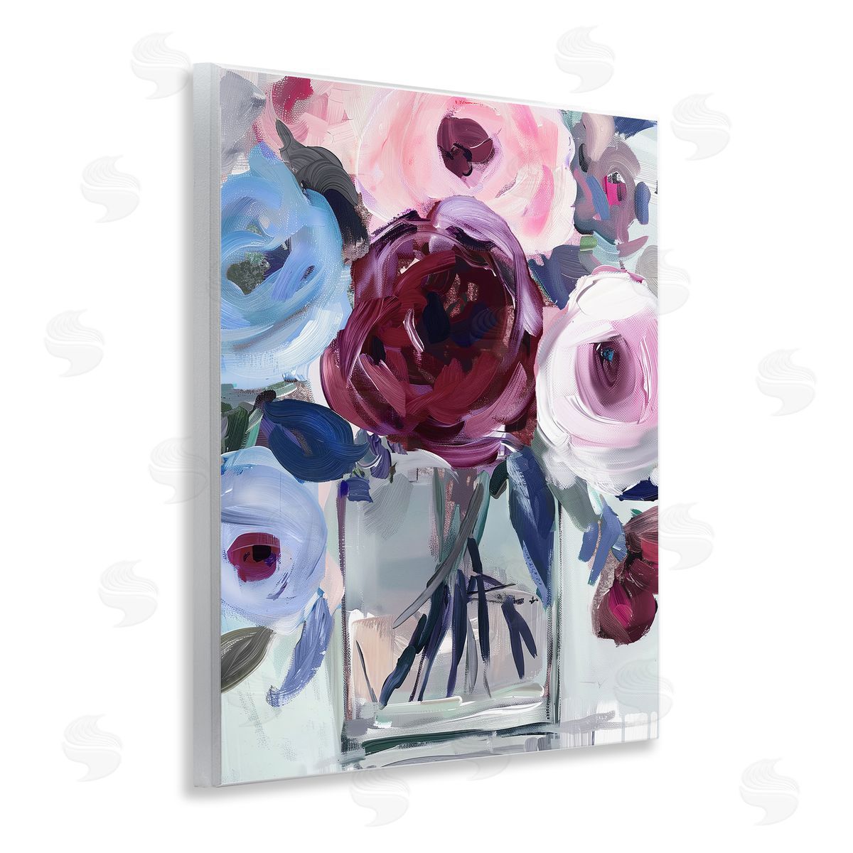Annabelle Hall Wine & Wedgewood Bouquet Canvas Wall Art Print