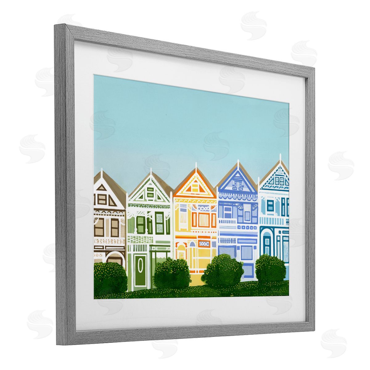 Evelyn Coleman Painted Ladies Houses Canvas Wall Art Print