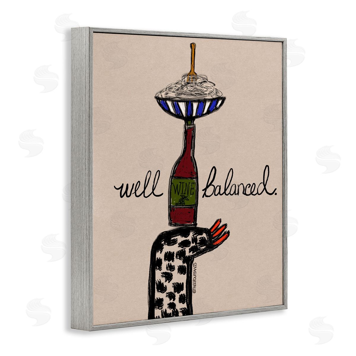 Bouffants & Broken Hearts Well Balanced Wine & Pasta Canvas Wall Art Print