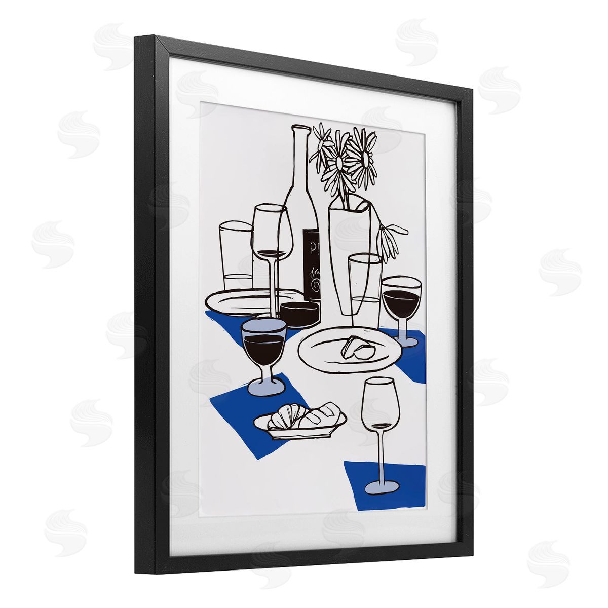 Hannah Beisang Wine & Bread Table Setting Canvas Wall Art Print