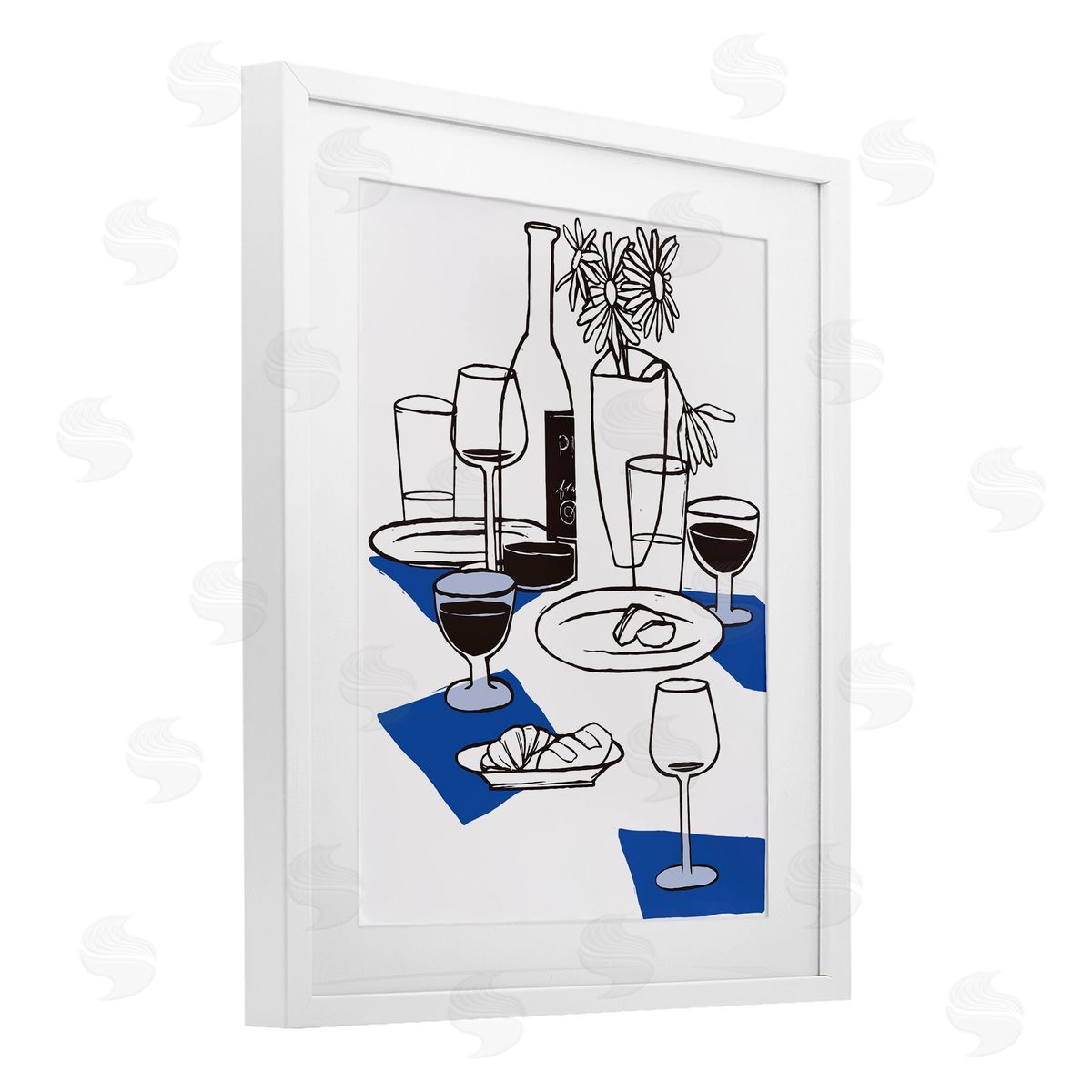 Hannah Beisang Wine & Bread Table Setting Canvas Wall Art Print
